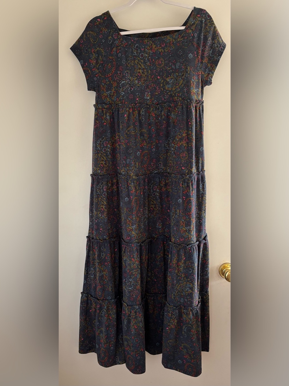 Natural Life Berkley Maxi Dress in Paisley Navy Blue - Picture 2 of 3